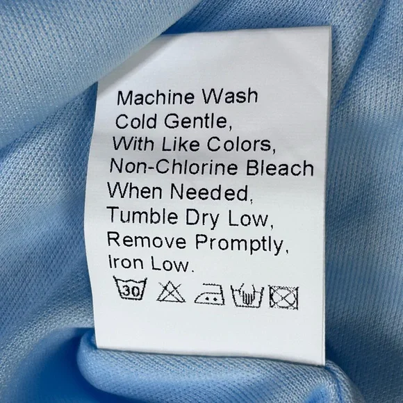 NEW PRETTY GARDEN L Maxi Dress Smocked Swiss Dot High Waist V Neck Tiered Blue - Picture 14 of 15